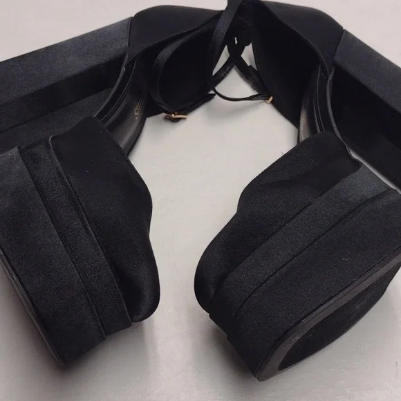 Dream Pairs Black Platform Shoes with High Chunky Heel and Thick Ankle Strap 9.5 - Picture 8 of 11